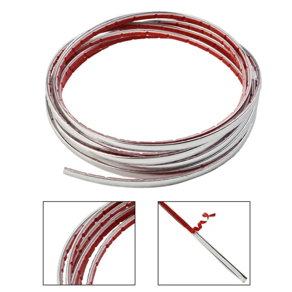 Silver 6mm*3meter Decoration Interior Car Window Strip For steering wheel Switch panel Moulding Replacement Edge Parts