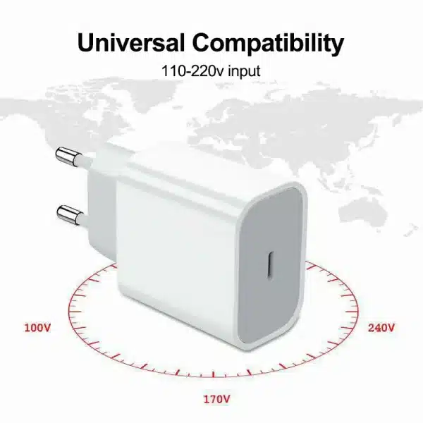 For iphonePD 20W USB Phone Charger Fast Charger for iPhone iPad Samsung OnePlus Wall Quick Charge Adapter TypeC Cable EU/US Plug