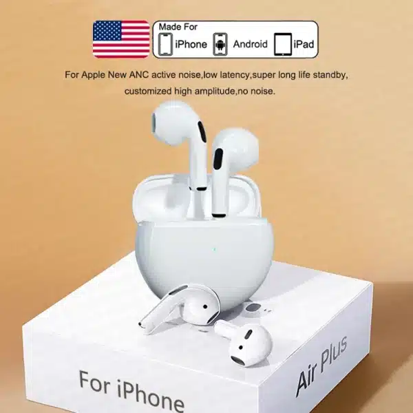 Original Pro 6 TWS Max Wireless Bluetooth Earphones Mini Earbuds Noise Cancelling Headset For Airpodding Apple iPhone Headphones