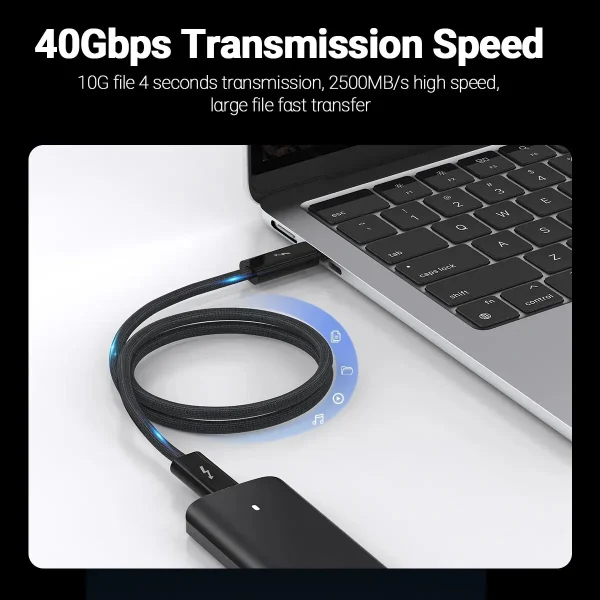 USB 4.0 Type-C Data Cable 240W Fast Charging Cable with 40Gbps Speed 8K HD Video Support Thunderbolt 3/4 for Phone Switch iPad - Image 5