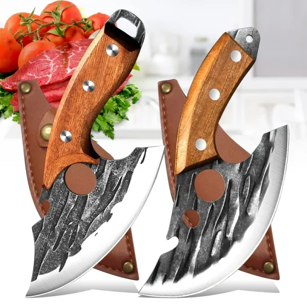 Boning Knife Wooden Handle Handmade Cooking Slicing Knife Chef Knives Barbecue Cleaver Meat Chop Vegetable Fruit Kitchen Knives