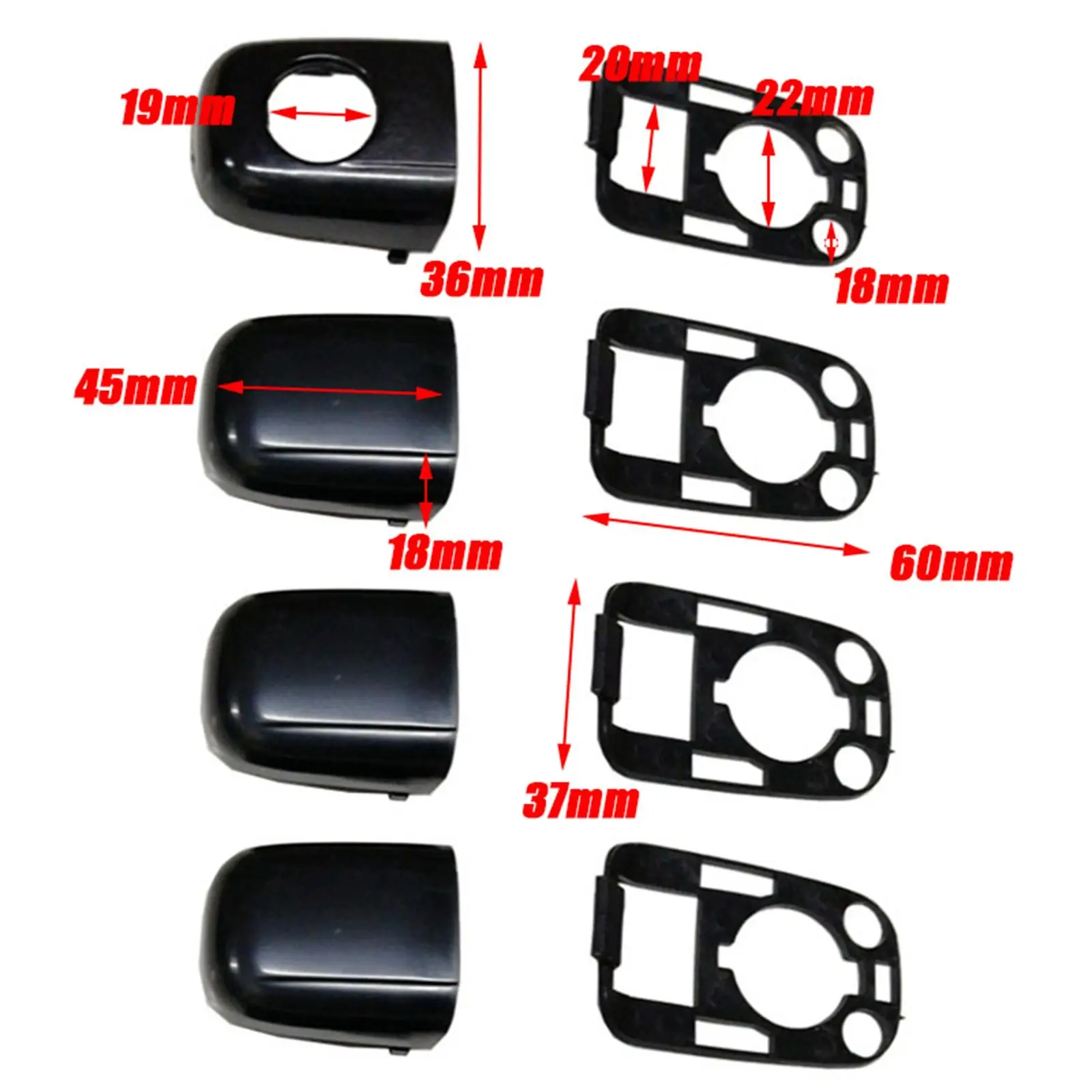 4Pcs Exterior Door End Cap Set with Seals Replacement Spare Parts for C3 Easy