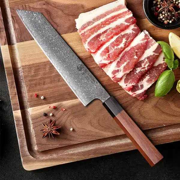 F.YOUNG 8.2-inch Japanese Kiritsuke Knife Damascus Steel Kitchen Chef Knives Sharp Professional Cleaver Hand Forged Cooking Tool - Image 2