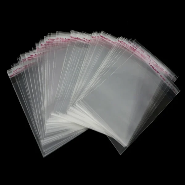 100ps Clear Self Adhesive Lots DIY Jewelry Seal Plastic Bags 8x12cm 3.1"x4.7"