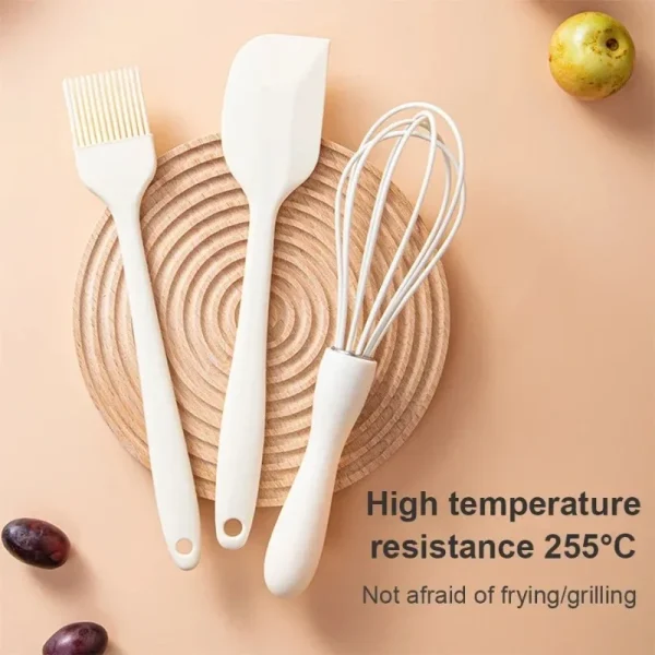 3PCS/SET Silicone Baking Set Cake Cream Spatula Scraper Kitchen Household Egg Whisk Barbecue Oil Brush Gadget Kitchen Supplies