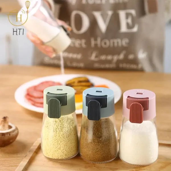 Salt Control Bottle Home Kitchen Sugar Bowl Push Type Seasoning Dispenser Pepper Shaker Spice Salt Sugar Bottle Kitchen Gadgets - Image 2