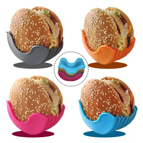 Silicone hamburger rack Non-food contact kitchenware Anti-drop fixing box Washable retractable gadgets Kitchen accessories1PC - Image 3