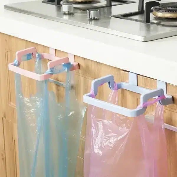 Hanging Trash Rubbish Bag Holder Garbage Rack Cupboard Cabinet Storage Rag Hanger Trash Can Bin Kitchen Accessories Gadget - Image 2