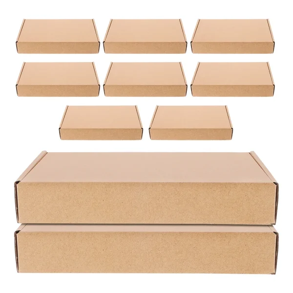 10 Pcs Carton Boxes for Small Business Shipping Paper Packaging Kraft Gift Bulk