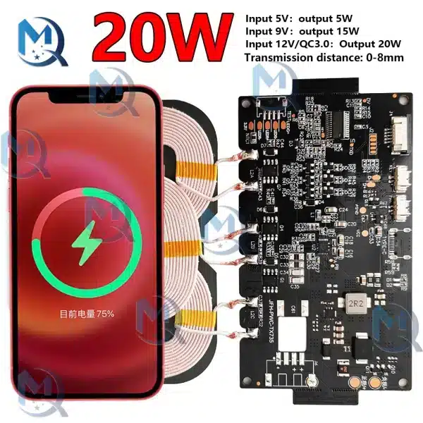 20W QC3.0 High-Power Wireless Fast Charging Module Universal Phone Watch 12V Charger Transmitter Circuit Board Diy Car Power