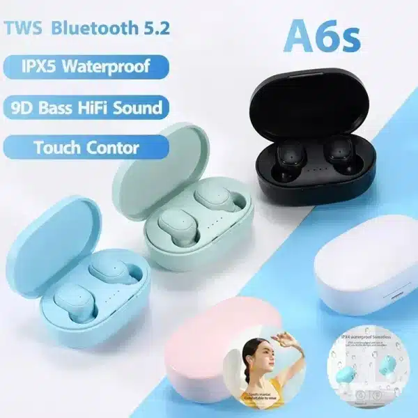 A6S Original TWS Wireless Bluetooth Headset 5.0 Wireless Earphones Sport Earbuds Headset with Mic for Xiaomi Huawei Smartphones - Image 3