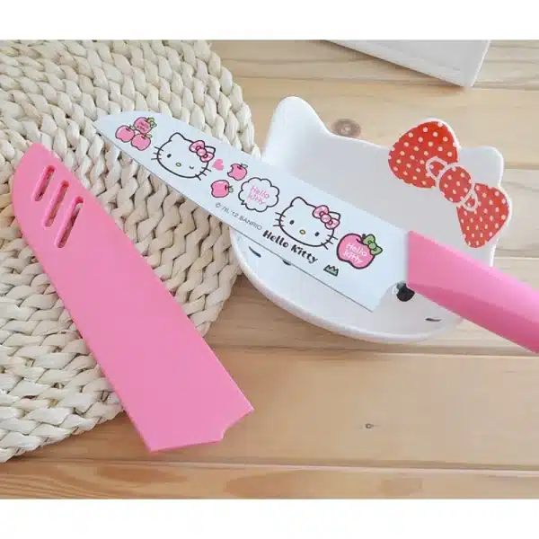 Cute Cartoon Sanrio Knife Hello Kitty Print Stainless Steel Fruit Knife Plastic Handle Mini Kitchen Portable Knife Set Household - Image 2