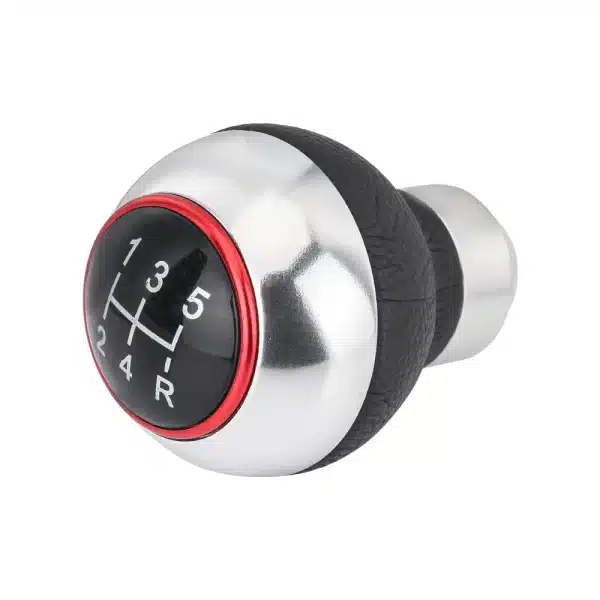 Universal 5 Speed Manual Leather Red Stitch Car Gear Stick Shift Knob Shifter Lever Pen Replacement Gearstick Car Interior Parts - Image 3