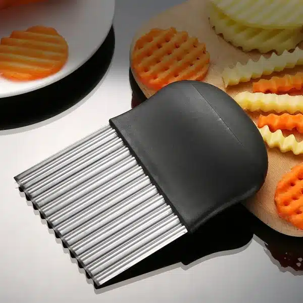 Stainless Steel Potato Chip Slicer Cut French Fries Wavy Knife Serrated Blade Carrot Cucumber Chopper Kitchen Gadget Accessories - Image 3