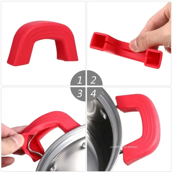 2PCS/set Silicone Anti-Scald Pot Handle Cover Non-Slip Pot Ear Clip Sleeves for Frying Cast Iron Skillet Pan Kitchen Accessory - Image 3