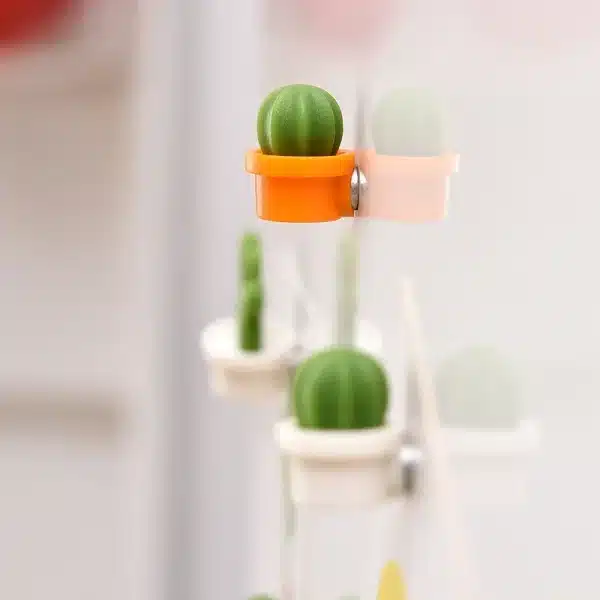 6pcs/Set 3D Cute Succulent Plant Message Board and Reminder for Kitchen Refrigerator Magnet Button Cactus Decoration Gadget Tool - Image 2