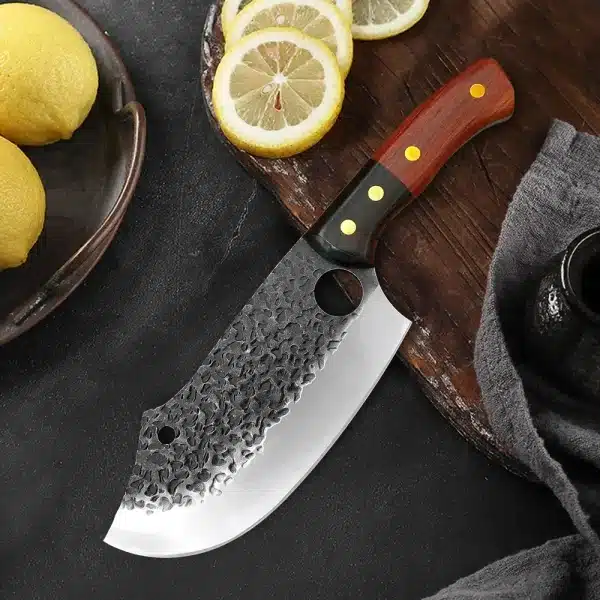 Stainless Steel Hand Forged Blade Chef Knife Wood Handle Butcher Boning Knife Cleaver Meat Chopping Vegetable Kitchen Knives - Image 5