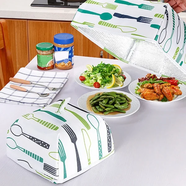 Portable Hot Aluminum Foil Food Cover Foldable Food Covers Keep Warm Dishes Insulation Kitchen Gadgets Accessories Random Color