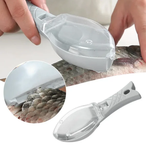 1 PC Fish Scale Grater With Cover Manual Green Fish Scale Removal Scraper With Storage Container Kitchen Gadget - Image 2