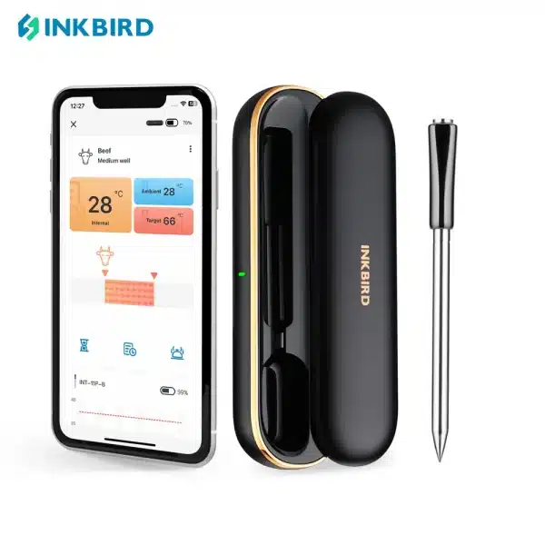 INKBIRD 2-in-1 Truly Wireless Bluetooth BBQ Thermometer 91m/300ft App Control with Smart Temperature Alarms for BBQ Oven Grill