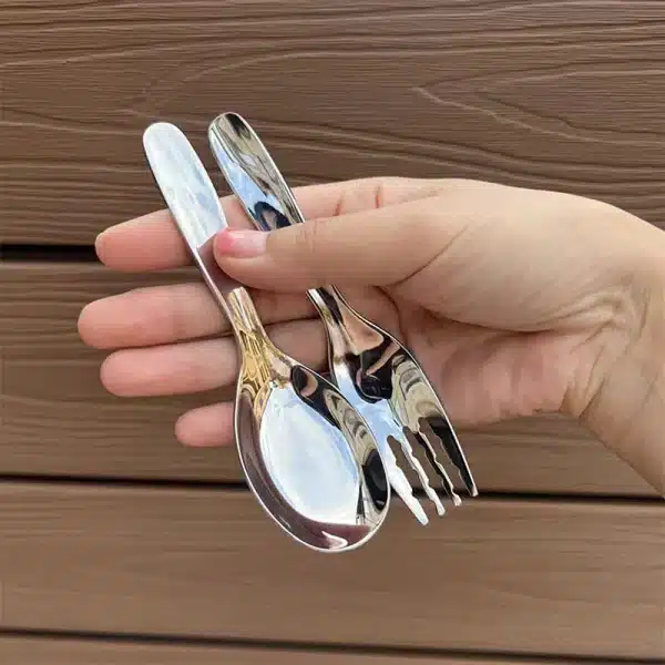 Stainless Steel Round Spoon Net Red Golden Dinner Long Handle Stirring Dessert Spoons For Kitchen Accessories Gadgets - Image 3