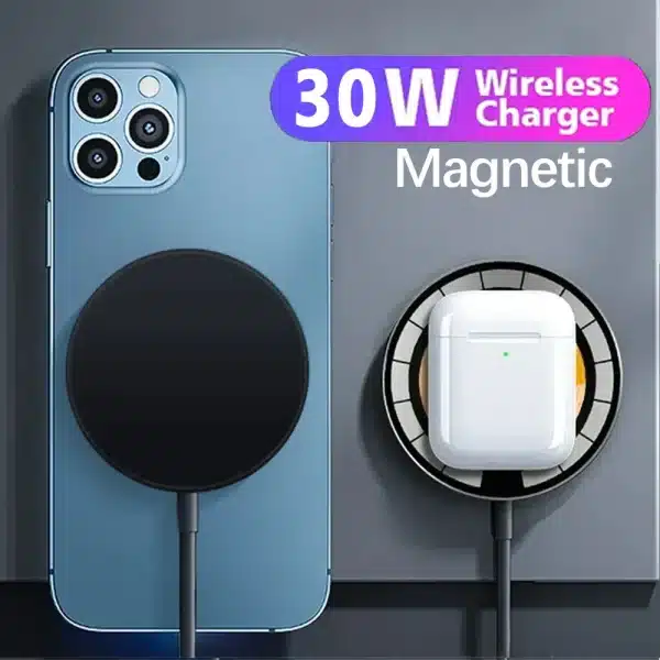 30W Magnetic Wireless Charger for Macsafe iPhone 15 14 13 12 Pro Max Mini Type C Fast Wireless Charging Pad Stand Phone Charger