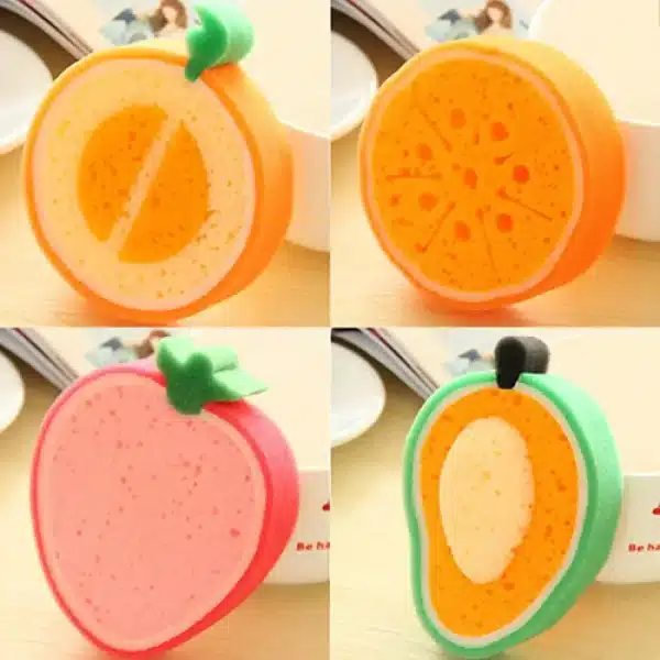 Cleaning Sponge Strawberry Orange Kitchen Tool Fruit Dish Washing Cleaning Cloth Gadget Sponge Scouring - Image 3