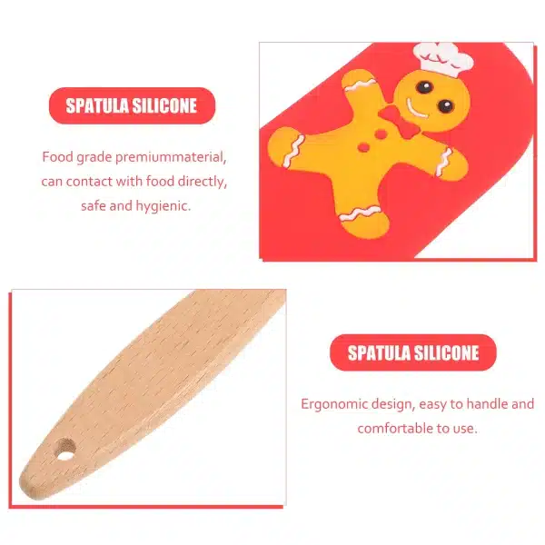 Lovely Cake Spatula Silicone Buttercream Baking Set Red Silica Gel Kitchen Gadget - Image 6