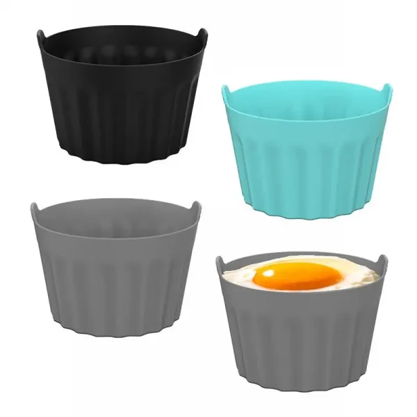 3Pcs/set Reusable Silicone Egg Poacher Non-sticky Egg Maker Kitchen Gadgets For Microwave Fryer Liners Stovetop