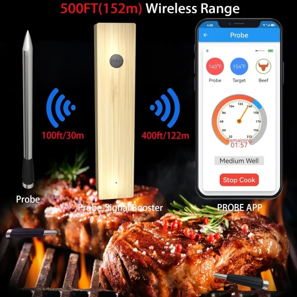 700FT Digital Meat Thermometer Bluetooth Wireless for Cooking for Grill, Smoking BBQ Kitchen Utensils Gadgets - Image 6