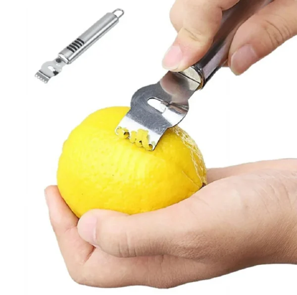 1Pcs Stainless Steel Lemon Peeler Orange Fruit Citrus Zester Peeler Kitchen Bar Craft Stainless Steel Knife Peeling Tools