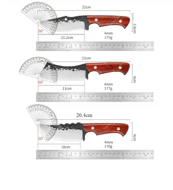 Stainless Steel Kitchen Scissor Knives Professional Boning Knife Hand-forged Butcher Meat Cleaver Knife BBQ Knife with Cover - Image 6