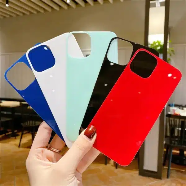 6Colors Black Sierra Blue Back 9H Tempered Glass For iPhone 15 14 Plus 12 mini 13 11 Pro Max Rear Screen Protector Film