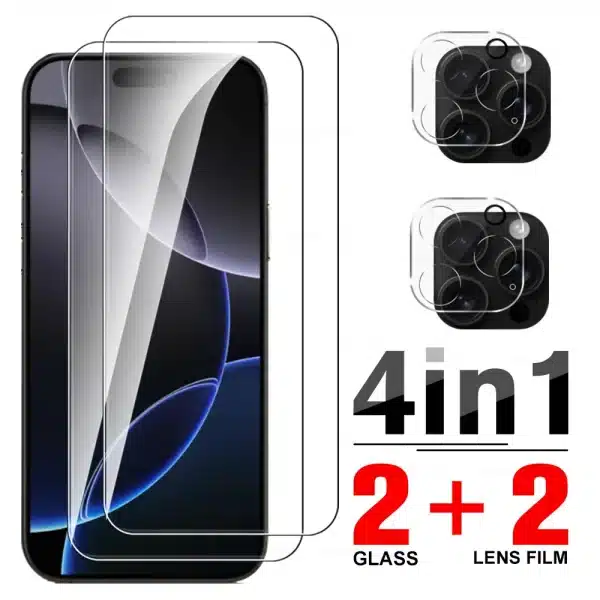 4IN1 HD Screen Protector For iPhone 16 Pro Max 3D Camera Lens Tempered Glass Case i Phone 16 iPhone16 16Pro Max Protective Glass