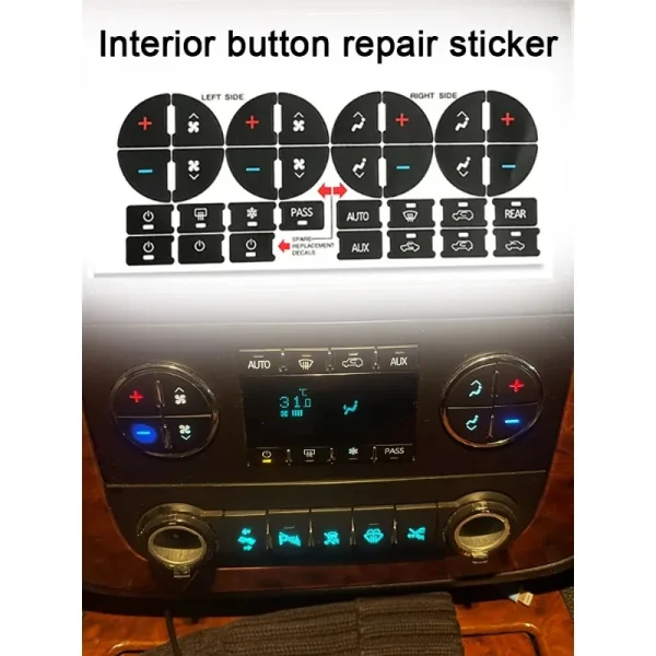 Climate Control Repair Replacement Interior Parts AC Dash Button Sticker For Tahoe Suburban Avalanche Silverado Yukon Stickers