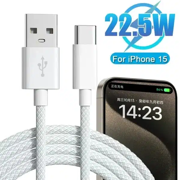 For iPhone 15/15 Pro/15 Pro Max/15 Plus Carplay Cable USB C Mobile Phone Fast Charging Cord Nylon Braided Cables For Car Play - Image 2