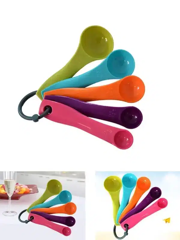 5 Piece Kitchen Measuring Spoon Set Baking Tools Plastic Measuring Cup With Scale Measuring Milk Coffee Spoon Kitchen Gadgets - Image 4