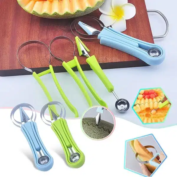 1pc Green 4 in 1 Fruit Cutter Scoop Carving Knife Fruit Dig Pulp Separator Fruit Platter Kitchen Gadgets Acces - Image 3
