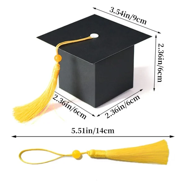 Graduation Season Decoration Cute Bachelor Cap Candy Box With Tassel Carton Graduate Party Candy Snacks Gift Packaging Box Decor - Image 4