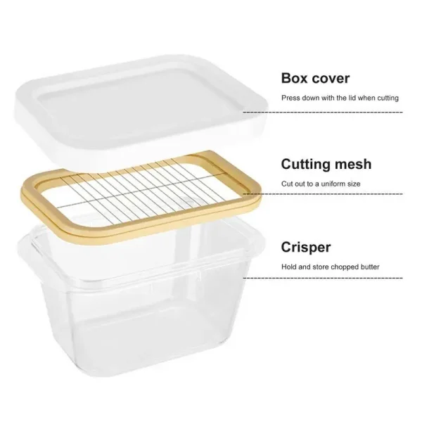 Refrigerator Butter Dish Box With Lid Slicer Case Knife Gadget Kitchen Sealing Storage Dish Butter Cutting Machine Cheese Keeper - Image 3