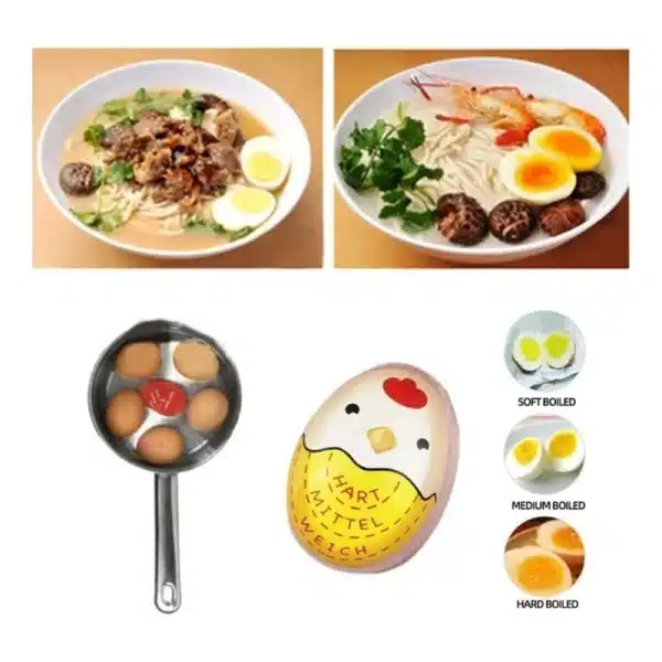 Cute Boiled Egg Timer Plastic Boil Eggs Thermometer Eggs Color Changing Cooking Temperature Observer Kitchen Gadget - Image 4