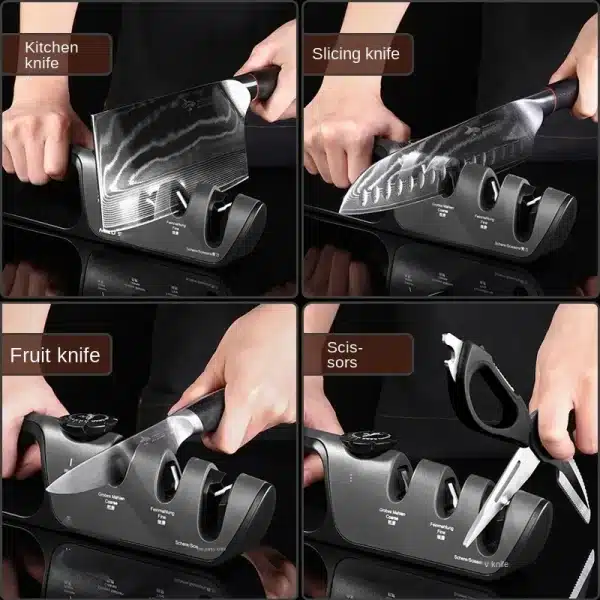 Knife Sharpener 5 in 1 Adjustable Angle Kitchen Grinding Machine Professional Knife Scissors Sharpening Tools Home Kitchen Knife - Image 4