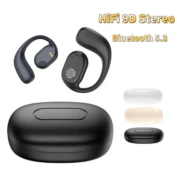 Bone Conduction Earphones Bluetooth5.3 HiFi 9D Stereo Wireless Sports Earbuds Touch Control Waterproof Noise Reduction