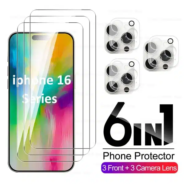 6in1 For Apple iPhone 16 Pro Max 5G 16 Plus Camera Lens Screen Protector For iphone16ProMax iphon16 ProMax Safety Tempered Glass