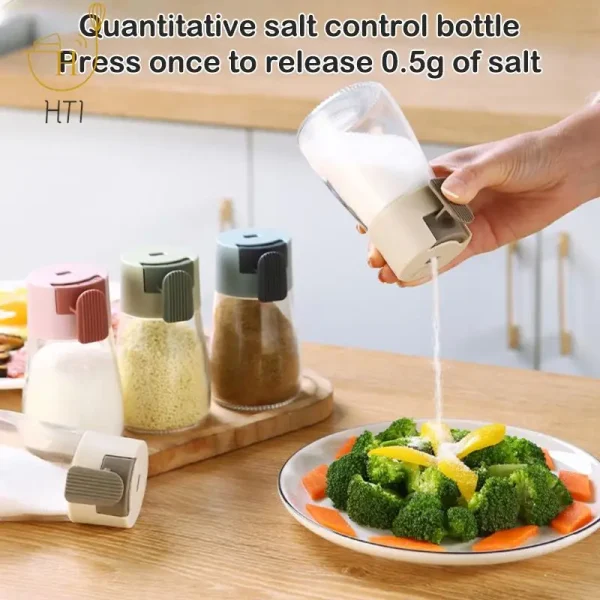 Salt Control Bottle Home Kitchen Sugar Bowl Push Type Seasoning Dispenser Pepper Shaker Spice Salt Sugar Bottle Kitchen Gadgets - Image 3