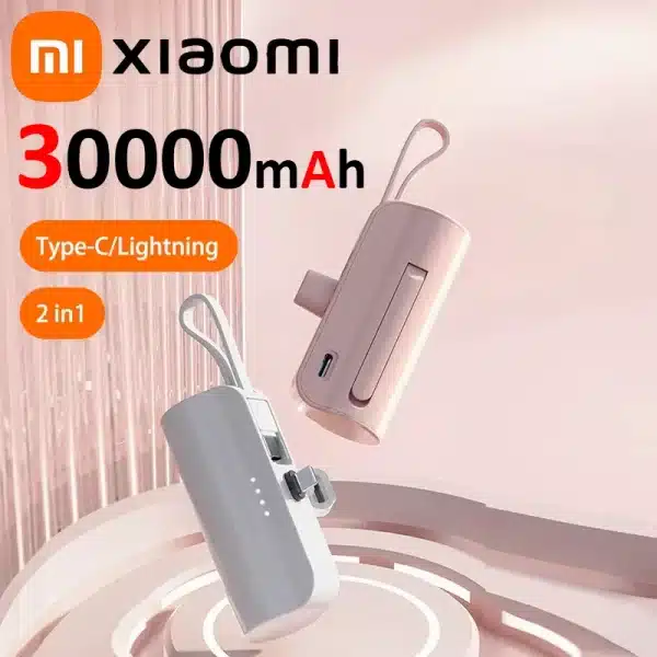 Xiaomi Mini 30000mAh Power Bank Capsule Large Capacity Portable Wireless Fast Charging External Battery For iPhone Huawei