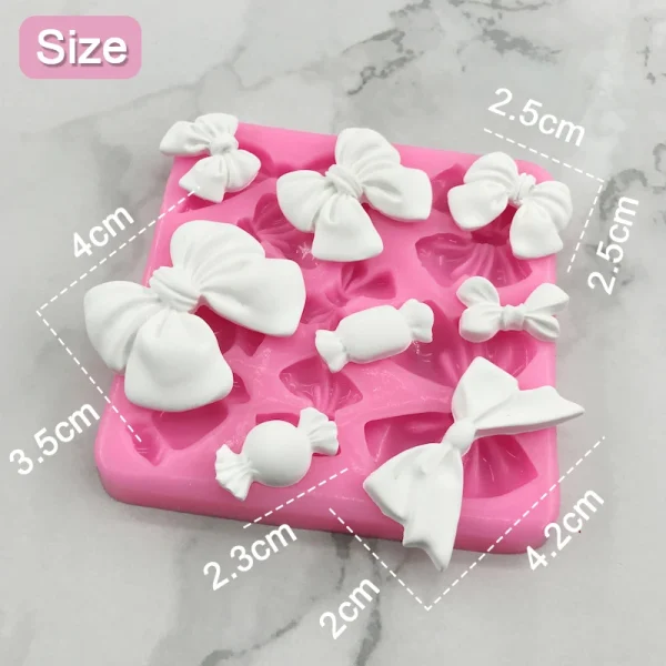 Cute Cartoon Bow Knot Silicone Molds - Resin Art, Fondant, Cake Decoration, Pastry, Kitchen Baking Accessories, and Tools Set