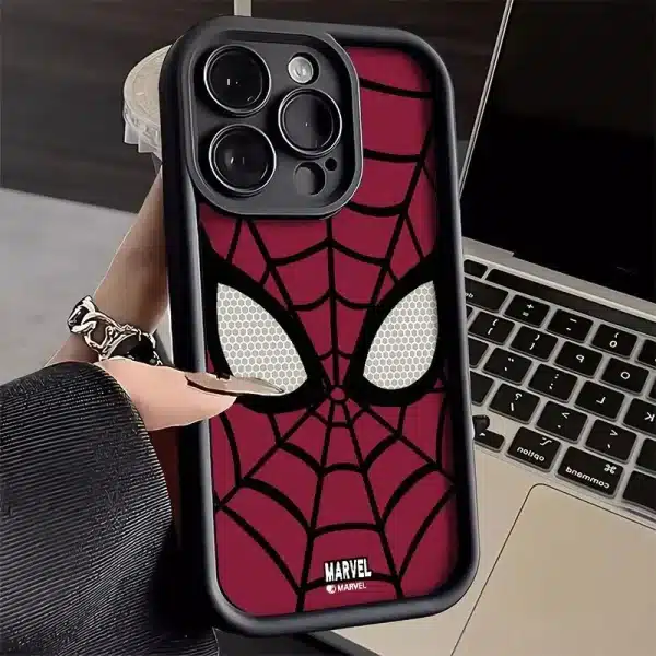 Marvel Spider Man Plain Multistep TPU Soft Phone Cases For iPhone 16 15 14 13 12 11 Pro Max XR XS 7 8 Plus Silicone Cover Etui