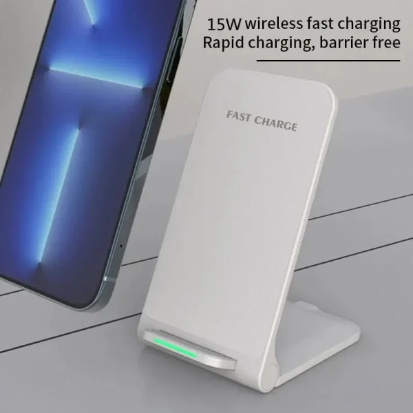 Foldable Wireless Charger Stand Pad For iPhone 15 14 13 12 11 X XS Samsung S22 S20 S10 Xiaomi Fast Charging Station Phone Holder - Image 3