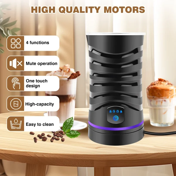 DayPlus 4 in 1 1500W Electric Automatic Milk Frother Maker Steamer Frother Machine,600ml Hot & Cold Foamer for Latte Coffee - Image 5